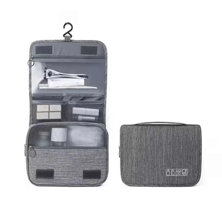 Portable Toiletry Washbag with Hanging Hook Waterproof Women Bathroom Cosmetic Storage Bag Large Capacity Travel Men Makeup Case - 1