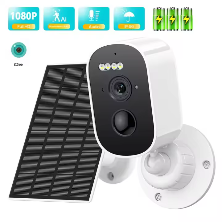 Cámara IP WiFi Exterior Solar Panel Batería Potenciada Vigilancia De Seguridad 1080P HD CCTV Video Con Detección De Humano iCSee - 1