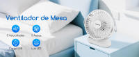 Aigostar Ventilador Silencioso Ventilador de Mesa 3 Velocidades, 5 Aspas, Con luz nocturna. Oscilación Multidireccional, Recargable por USB,  para Dormitorio Salón Cocina Oficina Camper. Notus - details 0