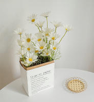 Rama De Flores Artificiales Amarillas Margarita Para Decoración De Fiesta Boda Hotel Jardín Accesorios De Flores Sintéticas Para DIY - details 1