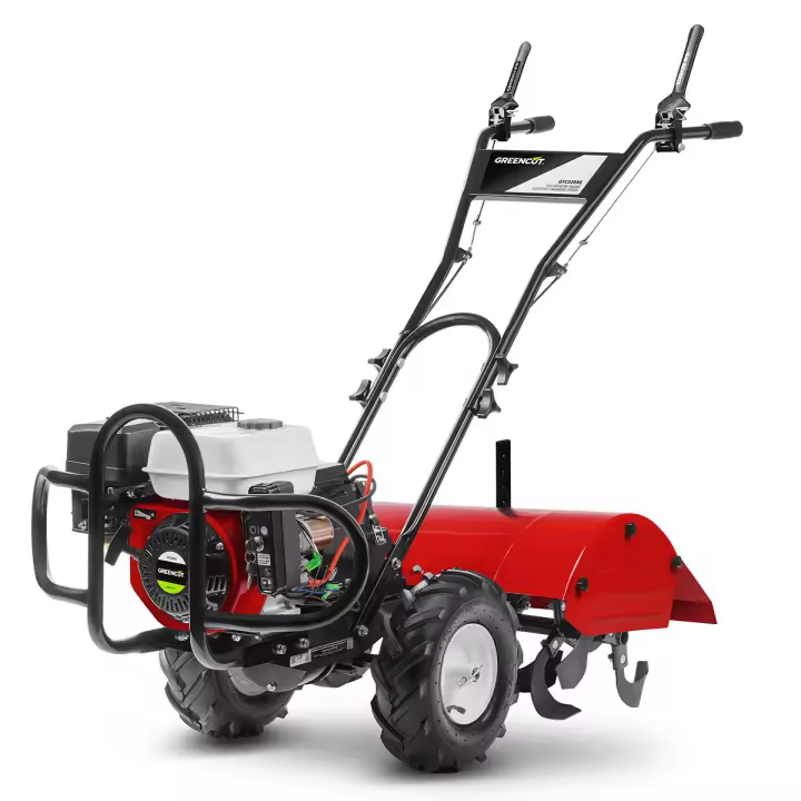 GREENCUT GTC220XE - Motocultor motoazada de Gasolina con Arranque eléctrico, Motor de 4 Tiempos 212cc y 7cv, Ancho de Trabajo de 70cm y Profundidad de 35cm en Tierra - 1