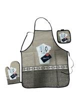 Juego  Delantal de cocina, Guante de horno y Soporte  para ollas, Protector de tejido para manchas ,manoplas - details 0
