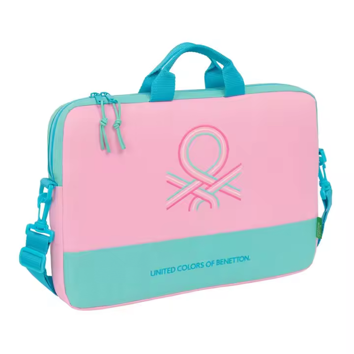 SAFTA | Funda para Portátil 15,6″ Benetton Dolce 40 x 27 x 4 Cm (4,3 Litros), Maletín para Ordenador con Bandolera Ajustable y Extraíble, Asas Superiores, Cremallera Principal con Doble Tirador, Ligera y Resistente - 1