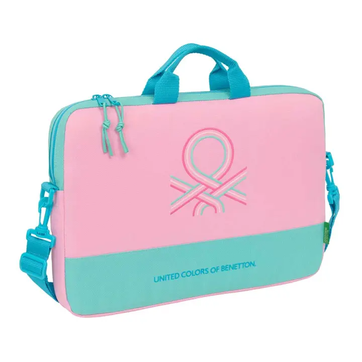 SAFTA | Funda para Portátil 15,6″ Benetton Dolce 40 x 27 x 4 Cm (4,3 Litros), Maletín para Ordenador con Bandolera Ajustable y Extraíble, Asas Superiores, Cremallera Principal con Doble Tirador, Ligera y Resistente - 1