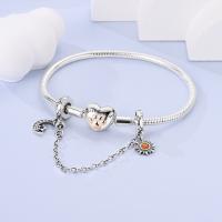 Cadena De Seguridad Platinada De Plata Con Bolas Para Pulsera Original Joyería Hecha a Medida Clip De Estopilla Charm Adecuado Para Joyería - details 1