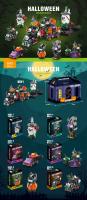 Juego De Bloques DIY De Halloween Con Cabeza De Calabaza Y Fantasma Para Decoración De Hogar Juguetes Educativos Para Niños Regalos De Festivales Tamaño Pequeño Material ABS Compatible Con Lego - details 0