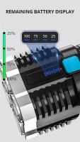 Linterna Portátil Recargable LED De Alta Potencia Para Camping Con 4 Luces LED Y Luz Lateral COB Modos De Iluminación Múltiples - details 6