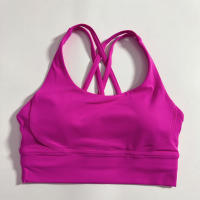 Sudadera Deportiva De Mujer En Color Sólido Con Espalda Cruzada Suave Fitness Yoga Vestido De Gimnasio De Alta Resistencia Con Almohadillas De Pecho Push up - details 8