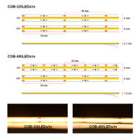 FCOB Tira De Luz LED COB 320/480 LEDs/m 16.4ft UL Listada Alta Densidad Flexible 3000/4000K RA90 Luces DC12V 24V Para El Hogar - details 4