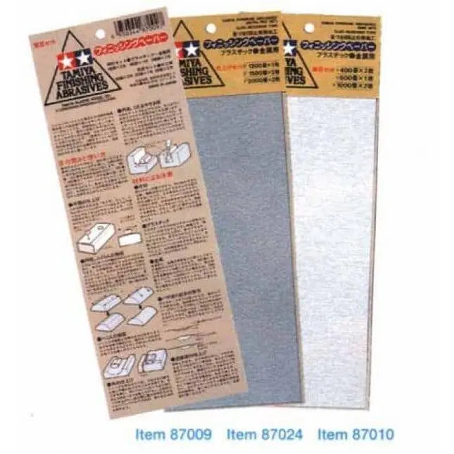 Set de Lijas de Papel Grano Fino Tamiya-87010 - 1