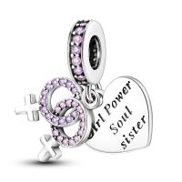 Encantos De Pareja De Niño Y Niña Platinados Con Circonia Para Pulsera O Collar Joyería Para Mujer Pendiente Clásico De Moda Vintage Romántico - details 81