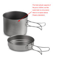 Juego De Cocina De Camping De Titanio 1100ML / 1600ML Con Manija Plegable Taza Y Olla Super Ligera Para Exterior - details 13