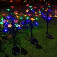 Luces De Jardín Solar Powered Con Flor De Cerezo Para Decoración De Año Nuevo Luz Decorativa Para Paisaje Exterior Y Courtyard - details 0
