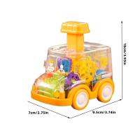 Coche De Puzzle Para Niños Transparente Y Con Engranajes Juguete De Tipo Presión Y Deslizamiento Inercial Autobús De Dibujos Animados Para Interacción Padre-hijo - details 1
