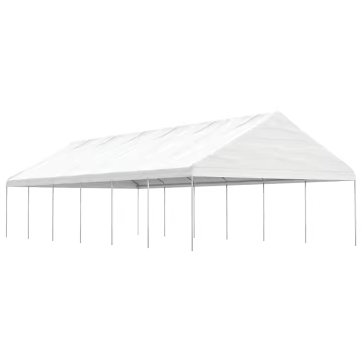 vidaXL Cenador con techo polietileno blanco 13,38x5,88x3,75 m - 1