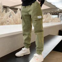 Pantalones De Cargo Para Niños Moda Primavera Otoño Con Letras Deportivas Estilo Casual Delgados Cintura Media Talla Verdadera - details 4