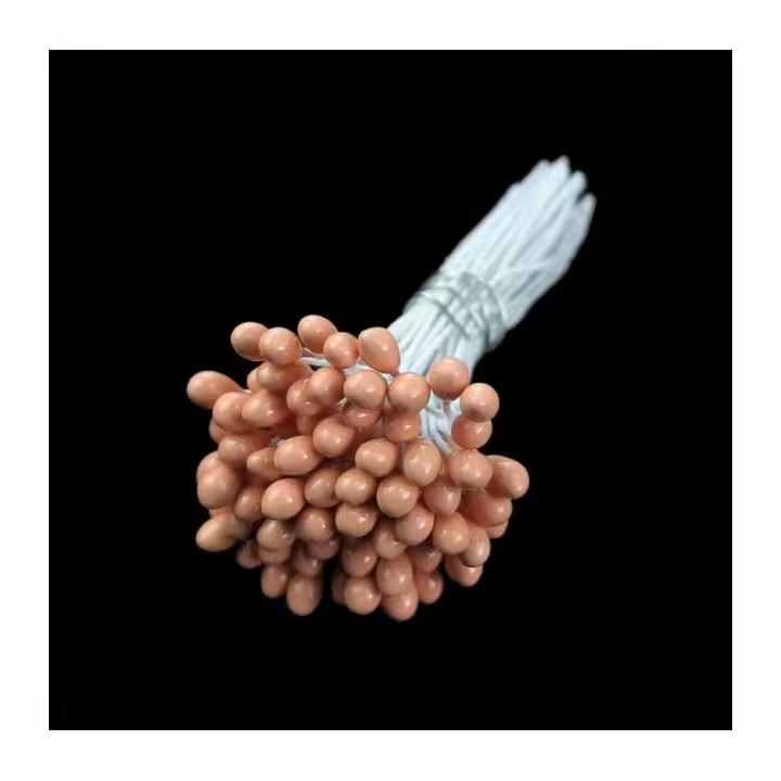 Ramillete de 80 Pistilos con Brillo en Mano y Tallos de Alambre Forrados - 1