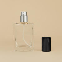 Botella De Perfume De Vidrio Cuadrado Recargable 30ml Con Tapa De Sprinkle Para Cosméticos Empaque Líquido - details 8