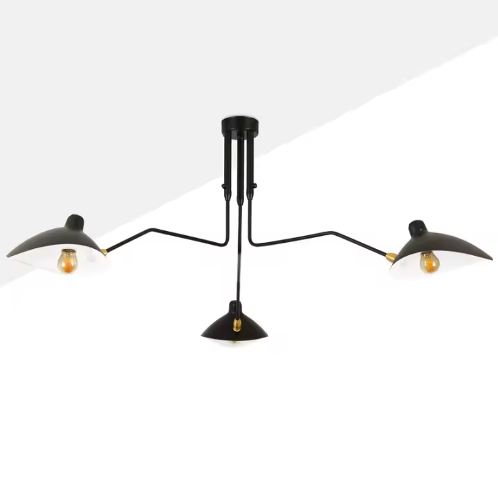 ALPINALUZ Lámpara colgante industrial moderna con diseño de pico de pato, hierro forjado estilo mediados de siglo, tubo de metal ramificado - 1