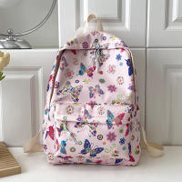 Mochila Deportiva Para Mujer Con Estampado De Mariposas Y Flores De Nylon Gran Capacidad Moda Casual Para Camping Al Aire Libre Y Escuela - details 1