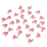 iYOE 30pcs Charms De Corazón Enamel Colorido 8.5x9mm Pendantes Para Joyería DIY Hebillas Pulseras Collares Manualidades - details 6
