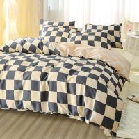 Juego De Sábanas Con Estampado Cuadriculado 3 Piezas Para Dormitorio Y Habitación De Invitados (1 Funda De Edredón + 2 Fundas De Almohada, Sin Relleno) Material De Algodón 100% Técnica De Tejido Otras Estilo Geométrico - details 7