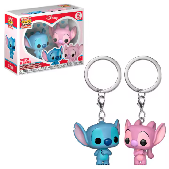Pack llaveros pocket pop disney stitch & angel - 1