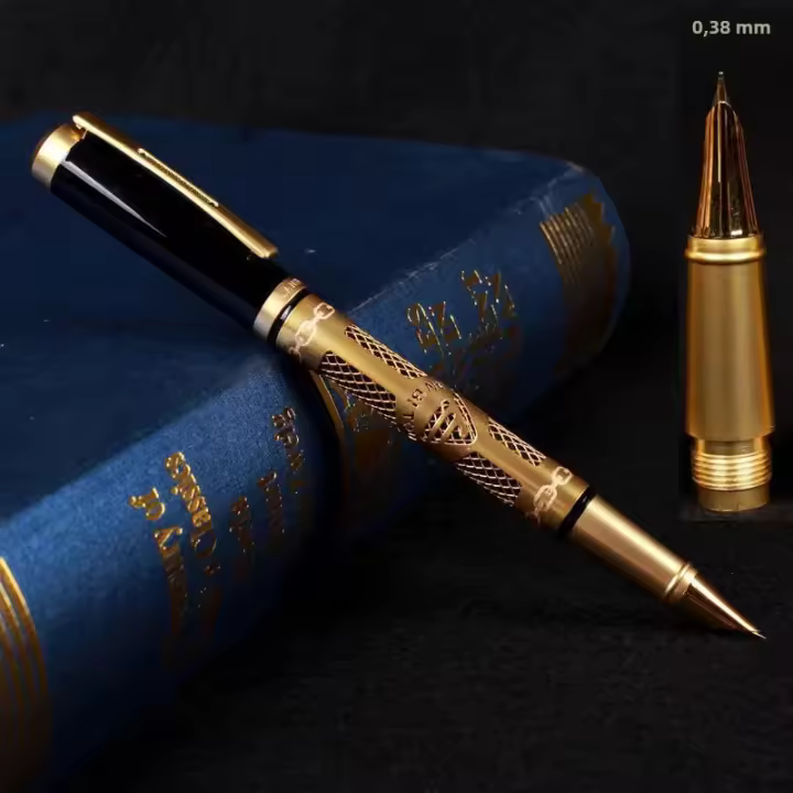Set De Pluma Fuente Vintage Para Caligrafía Regalo Smooth Writing Metal Oficina Y Escuela Suministros En Caja - 1