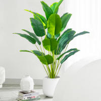 Árbol De Palma Tropical Artificial 65-120cm Hojas De Plátano Falsas Toque Real Strelitzia Plantas De Plástico Para Jardín Y Hogar - details 10