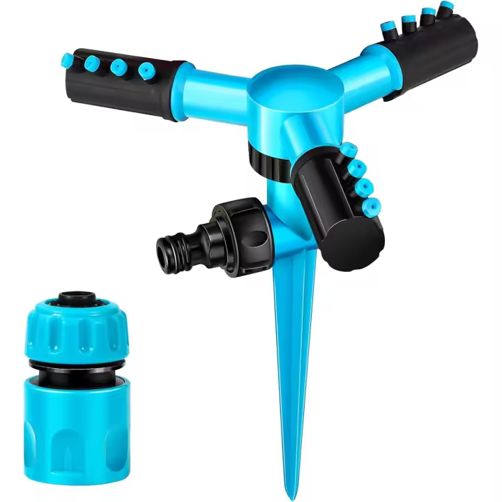 Aspersores de jardín Aspersor de agua giratorio para césped Aspersor de agua automático ajustable de 360 grados con 3 brazos de riego - 1