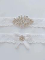 Garter De Boda Brillante Con Cristales Para Novia Accesorio De Túnel De Boda De Dos Piezas Material Poliéster Origen Hunan China - details 6