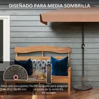 Outsunny Base para Sombrilla Semicircular Soporte para Parasol Pie para Sombrilla con Relleno de Cemento Peso 9,5 kg para Jardín Terraza Bronce - details 0