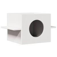 vidaXL Casa para gatos cera marrón 51x35x30 cm madera maciza pino en color Gris oscuro/Gris nube/Gris claro - details 2