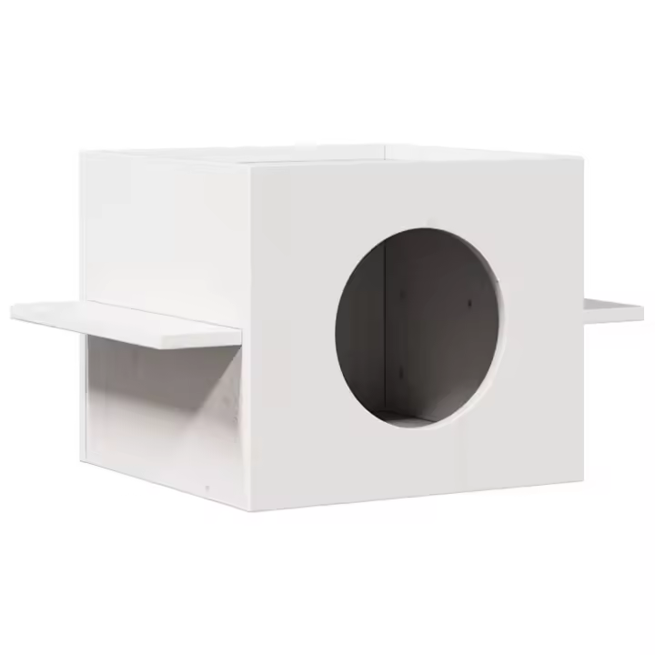 vidaXL Casa para gatos cera marrón 51x35x30 cm madera maciza pino en color Gris oscuro/Gris nube/Gris claro - 1