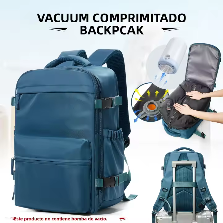 Mochila Ryanair Para Viaje Cabin Airplane 40x20x25 Mochila De Compresión a Vacío Para Mujeres Y Hombres Mochila De Negocio Con Portátil Bolsa De Mano Material Nylon - 1