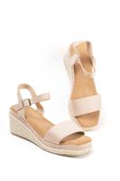 Lyla Wang Sandalias doradas mujer cuña mediana de espartos con plataforma - details 19