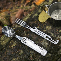 Cuchillo Multifunción Portátil Para Camping Con Cuchara Y Tenedor Incluye Abrebotellas Desplegable Set De Utensilios De Cocina - details 3