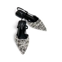 HLUNA - Zapatos planos Destalonados Mules Punta Fina Pulsera al tobillo con Hebilla - Detalle de Esparto en rayas yz23-105 - details 1