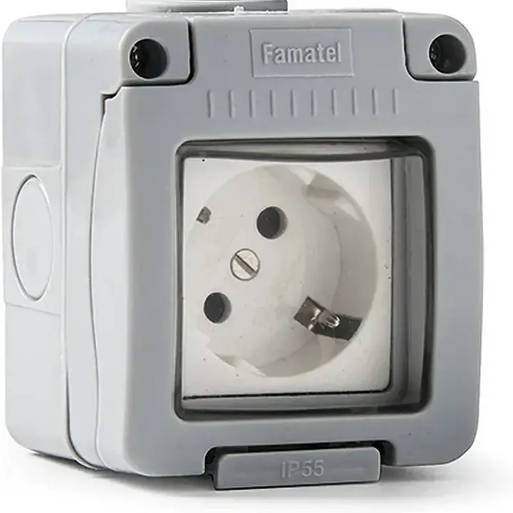 Base enchufe de superficie estanco IP55 Famatel 19068 - 1