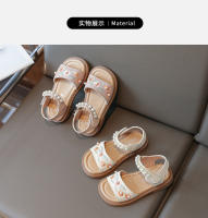 Sandalias De Verano Para Niñas Moda Bordada Transpirables Tallas Trueñas PU Cuero Cierre De Correa Flats Abiertos Para Playa Y Uso Casual - details 6