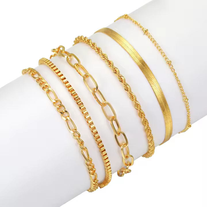 Pulsera Bohemia Minimalista Para Mujer Con 6 Cadenas Multicapa Joyería De Moda Hecha De Aleación De Zinc Origen Zhejiang China - 1