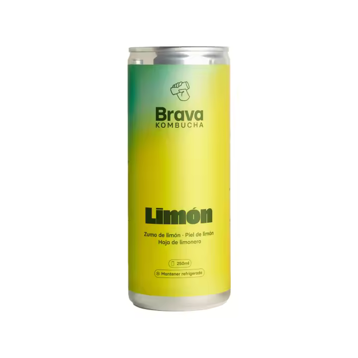 Kombucha Brava Limón - Mejor kombucha del mundo 2023 - Refresco saludable 250ml - 1