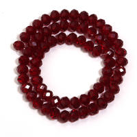 1 Hilo De Cuentas De Cristal Facetado Pomegranate Rojo Para Joyería DIY Collar Pulsera Cuentas De Vidrio Marrón Rojo Suelto - details 6