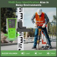 Detector De Nivel Láser Huepar Con Líneas De Pulso Y Doble Lámpara Buzzer De 90 dB Para Nivelación Vertical Y Horizontal - details 2