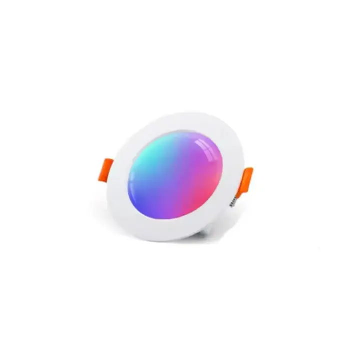 Focos LED inteligentes para techo con Alexa, 10 W, Bluetooth, RGB, cambio de color, control por voz y aplicación, regulables, empotrables, blanco frío, para salón, dormitorio, cocina. Paquete de 4 - 1