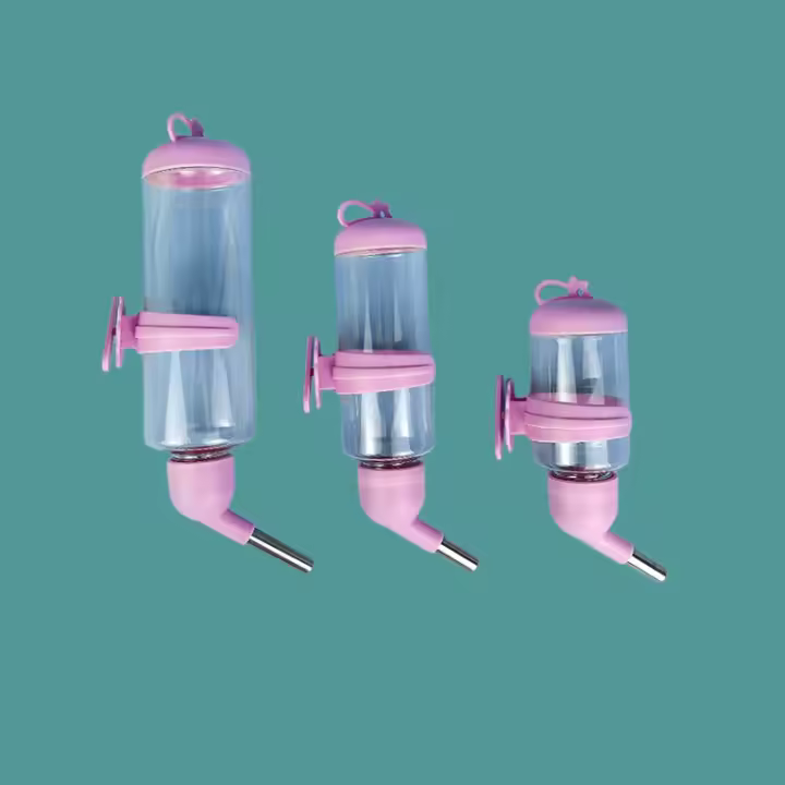 Botella De Agua Para Hamster Accesorios Para Animales Pequeños Plástico Fuente De Bebida Con Cabeza Y Tubo Para Beber Automático Tamaños 80ml 125ml 250ml - 1