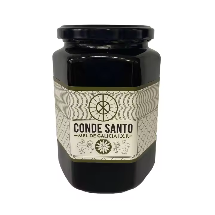 Miel de Galicia NATURAL ARTESANA CRUDA PURA 100% CONDE SANTO ESPAÑA PURA ABEJA (MONTAÑA,  1 KG)) - 1