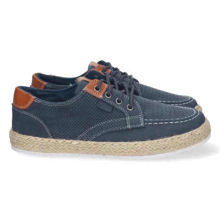 Zapato plano con suela yute para hombre color azul - 1