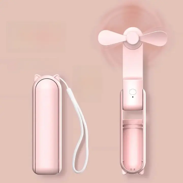 Ventilador Portátil De 2000mAh Mini USB Recargable Mano De Escritorio Silencioso Plegable Para Oficina Y Hogar Power Bank Air Cooler - 1