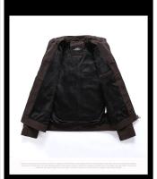 Chaqueta De Cuero Invierno Para Hombre Con Forro De Poliéster Caliente Estilo Motocicleta Con Bordado PU Multibolsillos Vintage Outwear Chaqueta De Viento De Otoño - details 4